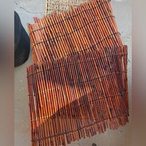 Vintage Rustic Bamboo Table placements set of two safari decor bohemian